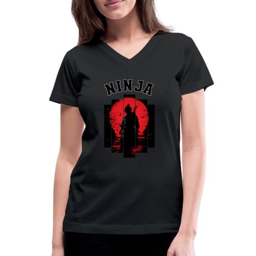 Ninja in the Shadows - Women's V-Neck T-Shirt