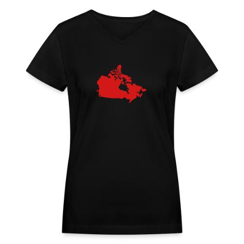 Map of Canada - Women's V-Neck T-Shirt