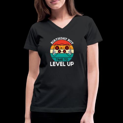 Birthday Boy: Time to Level Up! - Women's V-Neck T-Shirt