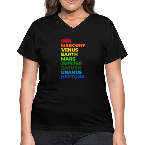 Color the solar system - Women's V-Neck T-Shirt