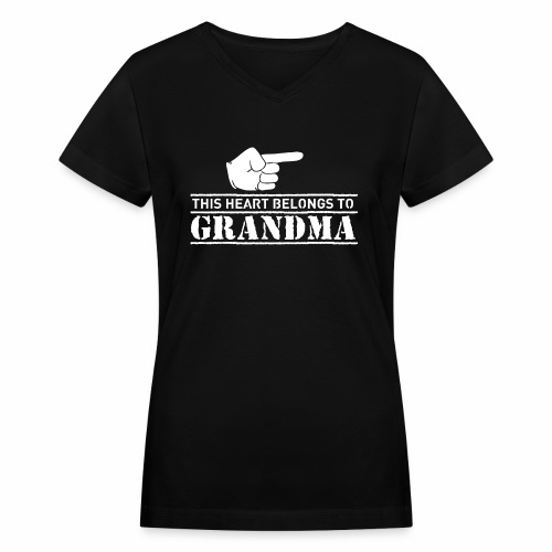 This Heart belongs to Grandma - Women's V-Neck T-Shirt