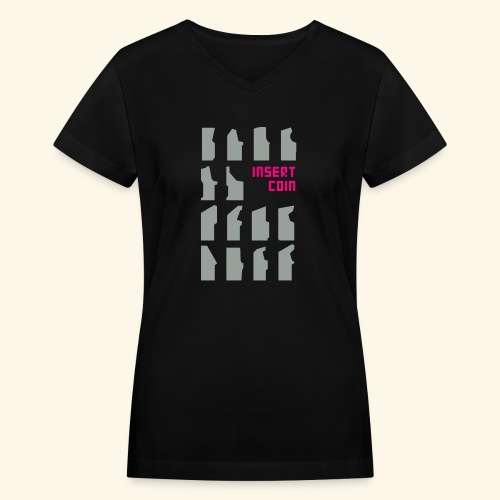 insertCoin - Women's V-Neck T-Shirt