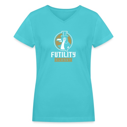 Futility Closet Logo - Reversed - Women's V-Neck T-Shirt