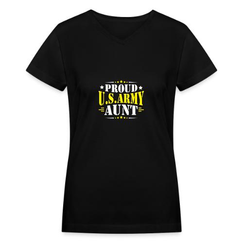Proud USA army Aunt - Women's V-Neck T-Shirt