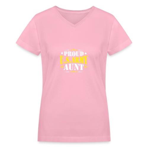 Proud USA army Aunt - Women's V-Neck T-Shirt