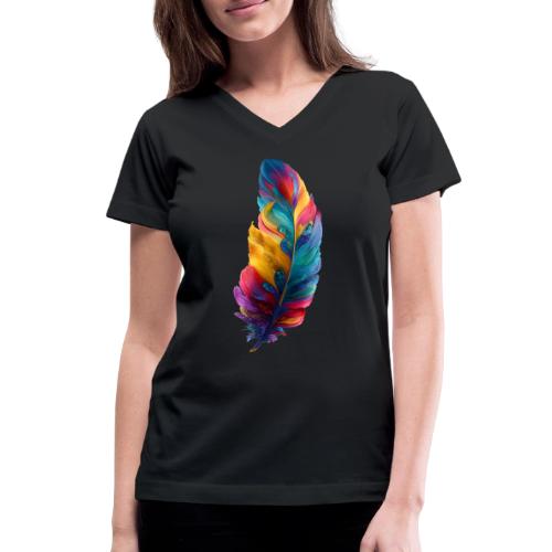 Spectrum Feather Flow - Women's V-Neck T-Shirt