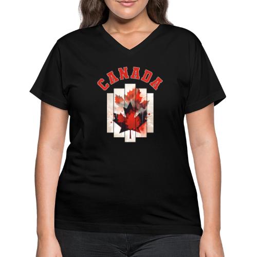 Heart of Canada Art - Women's V-Neck T-Shirt