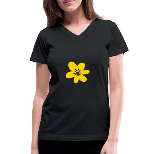 Big Yellow Flower - Women's V-Neck T-Shirt