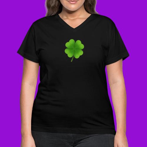 Four leaf clover - Women's V-Neck T-Shirt