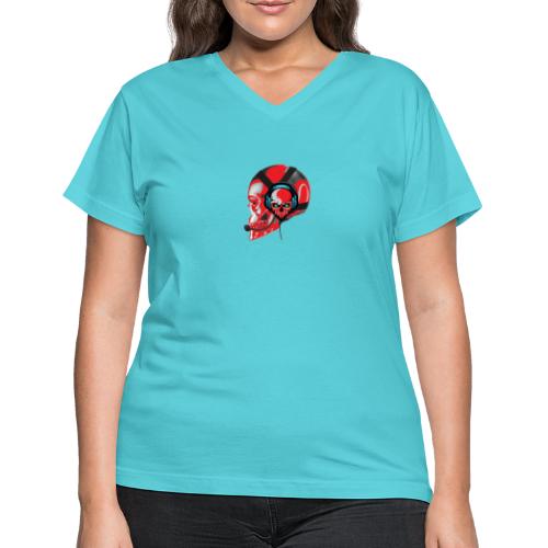 red head gaming logo no background transparent - Women's V-Neck T-Shirt