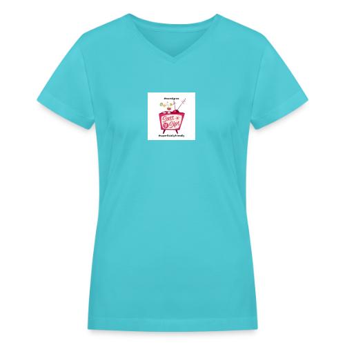 sassnsips com team agnes - Women's V-Neck T-Shirt