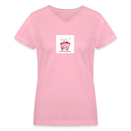sassnsips com drinksfriendstelevision - Women's V-Neck T-Shirt