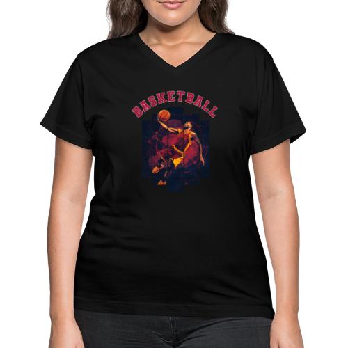 Basketball Spirit - Women's V-Neck T-Shirt
