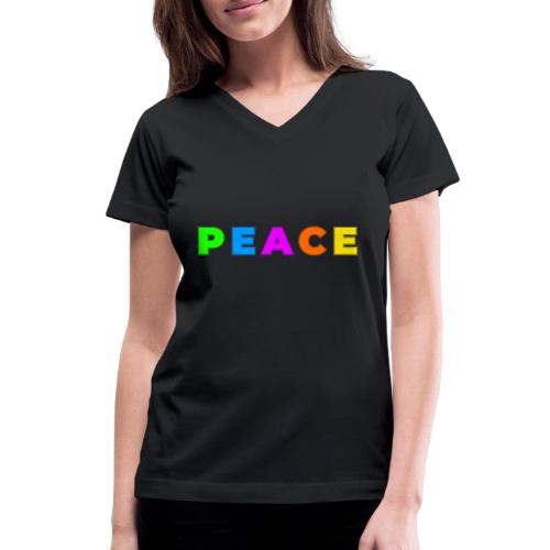 Peace in Every Color - Women's V-Neck T-Shirt