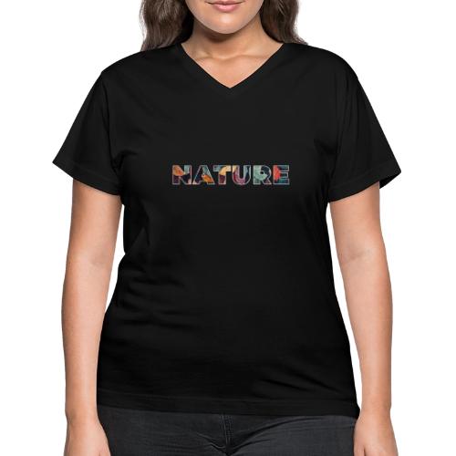 Nature in Every Letter - Women's V-Neck T-Shirt
