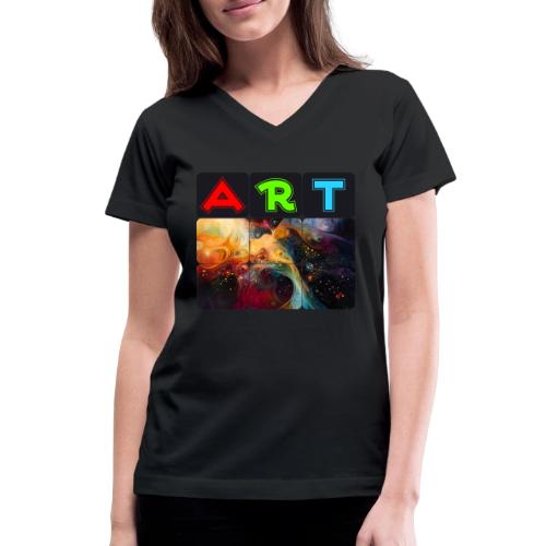 Waves of Art - Women's V-Neck T-Shirt