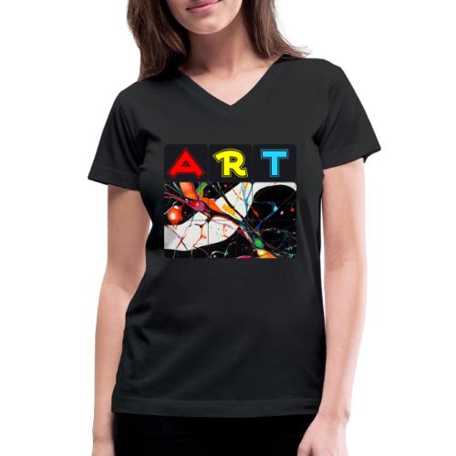 Art in Motion: Color Unleashed - Women's V-Neck T-Shirt