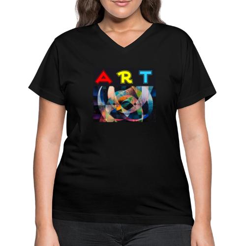Art of Stripes and Shades - Women's V-Neck T-Shirt