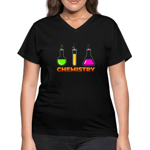 Chemistry: Elements in Motion - Women's V-Neck T-Shirt