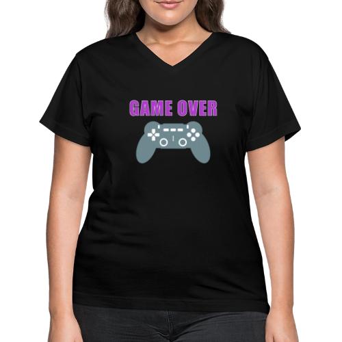 Game Over Gamer Controller Design - Women's V-Neck T-Shirt