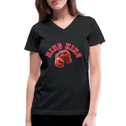 Boxing: Ring King Glory - Women's V-Neck T-Shirt