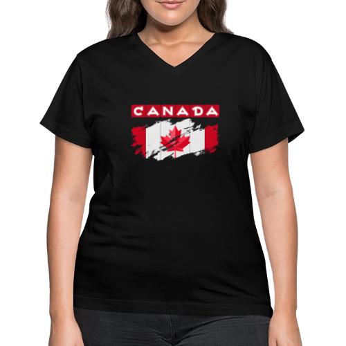 Canada, Inspired by the Canadian flag - Women's V-Neck T-Shirt