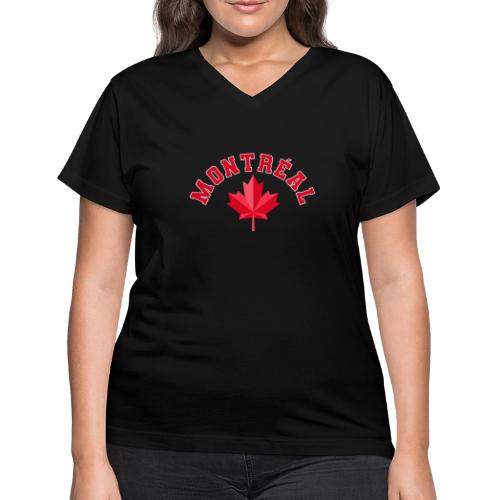 Montréal with maple leaf - Women's V-Neck T-Shirt