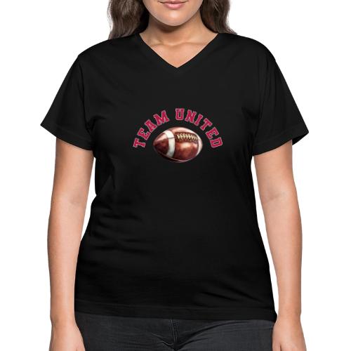 Team United American Football Design - Women's V-Neck T-Shirt
