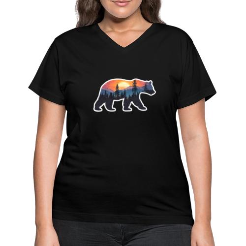 Mountain Spirit Bear - Women's V-Neck T-Shirt