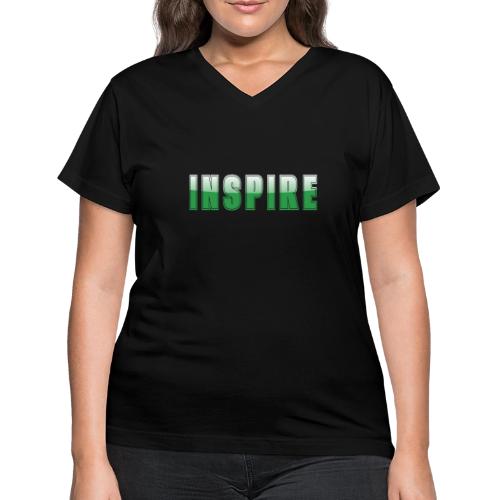 Inspire Word Art Design - Women's V-Neck T-Shirt