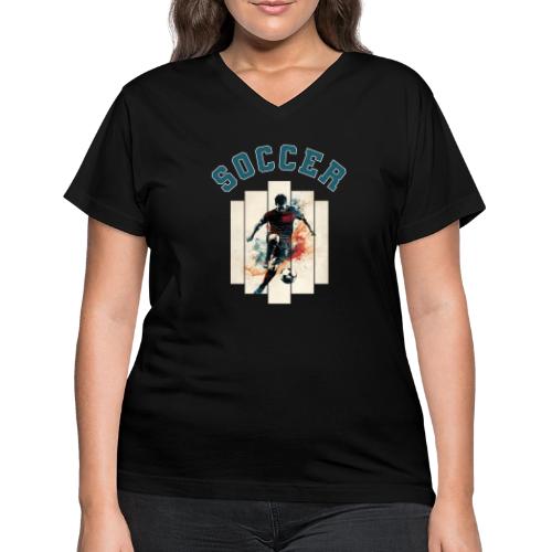 Soccer Mode On - Women's V-Neck T-Shirt