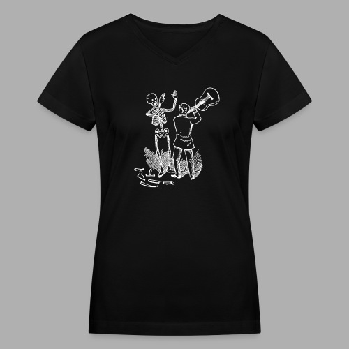 Dying For Bad Music White Print Unbranded - Women's V-Neck T-Shirt