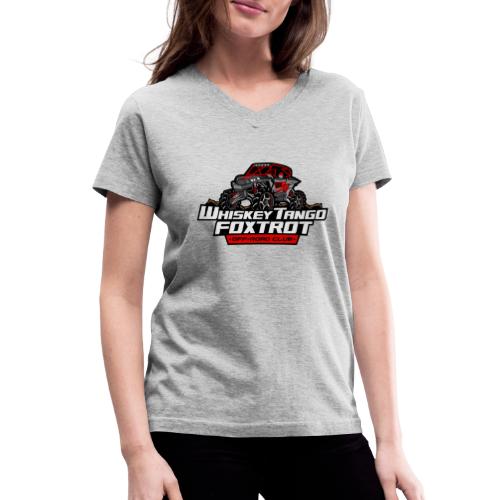 RZR Logo - Red w/ Hashtag - Women's V-Neck T-Shirt