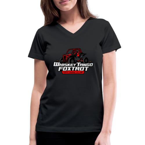 New RZR Logo - Red w/ Hashtag - Women's V-Neck T-Shirt