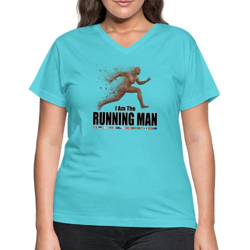I am the Running Man - Cool Sportswear - Women's V-Neck T-Shirt