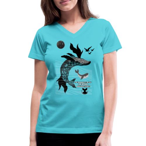 The Wonders Of The Sea - Women's V-Neck T-Shirt