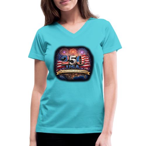 USA 250th Celebration - Women's V-Neck T-Shirt