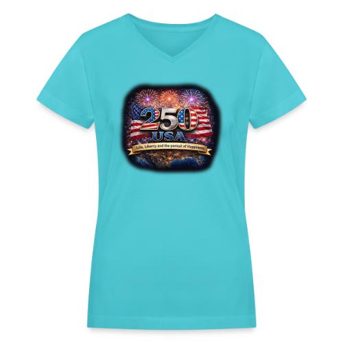 USA 250th Celebration - Women's V-Neck T-Shirt