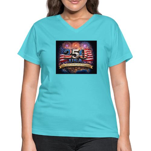 USA 250th Celebration - Women's V-Neck T-Shirt
