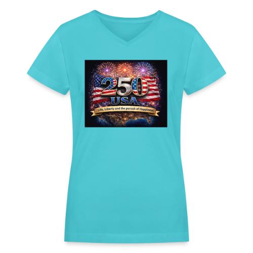 USA 250th Celebration - Women's V-Neck T-Shirt