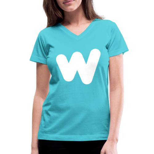 white w - Women's V-Neck T-Shirt
