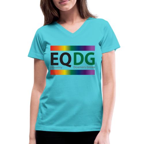 EQDG logo - Women's V-Neck T-Shirt