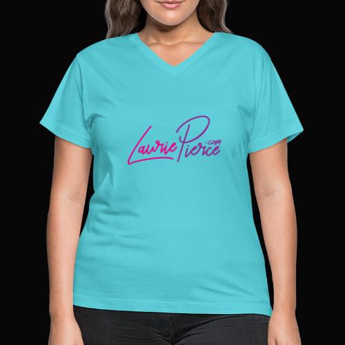 LauriePierce.com Logo - Women's V-Neck T-Shirt