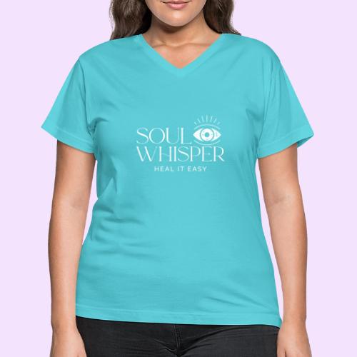 Soul Whisper - White Design - Women's V-Neck T-Shirt