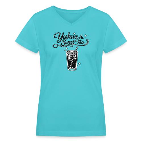 Yeshua and Sweet Tea - Women's V-Neck T-Shirt
