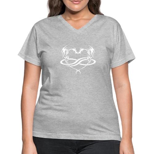 Polydragon (white) - Women's V-Neck T-Shirt