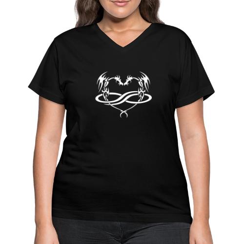 Polydragon (white) - Women's V-Neck T-Shirt