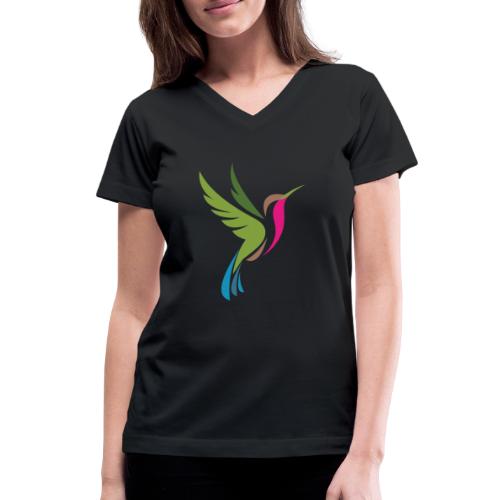 Hummingbird Spot Logo Products - Women's V-Neck T-Shirt