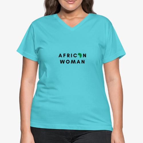 African Woman - Women's V-Neck T-Shirt