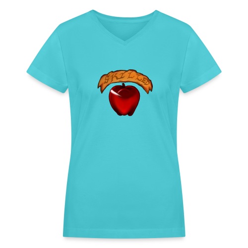 Skilled Apple Logo - Women's V-Neck T-Shirt
